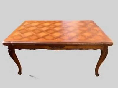 Table louis XV en chêne - parquet
