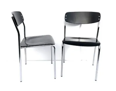 Paire de 2 chaises dain - noires