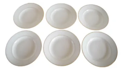 6 Assiettes Creuses Porcelaine - guerin