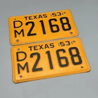 1953 Texas Plaque Immatriculation