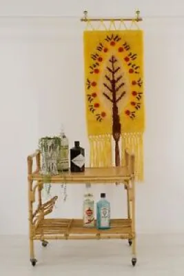 Vintage rya rug wall - tree