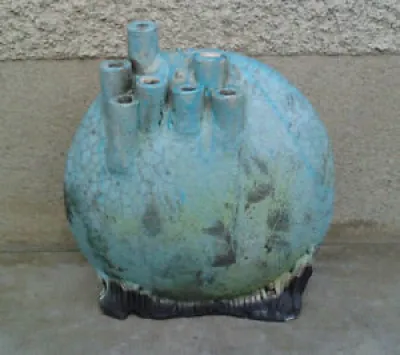 Vase sculpture raku signé - organique