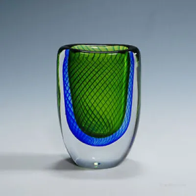 Vase with Blue and Green - vicke lindstrand