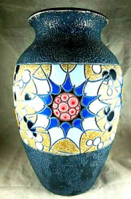 * Vase faïence polychrome - amphora