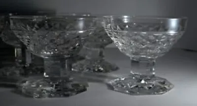 6 COUPES à GLACE cristal - pointes diamant