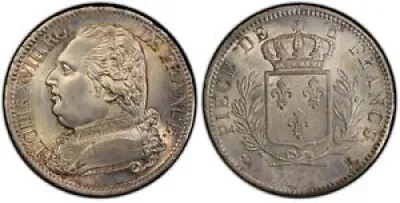 Louis XVIII 5 Francs 1814 Rouen