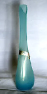Vase opaline bleue soliflore - empoli