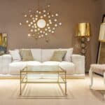 Intérieur design avec luminaire décoratif, pour illustrer une lampe Pipistrello d’occasion