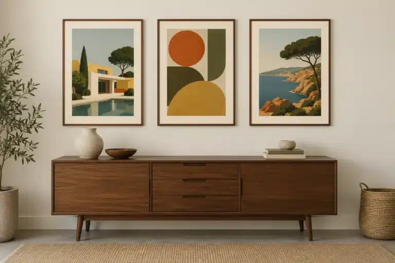 Décorer avec une affiche galerie d’art : style mid-century
