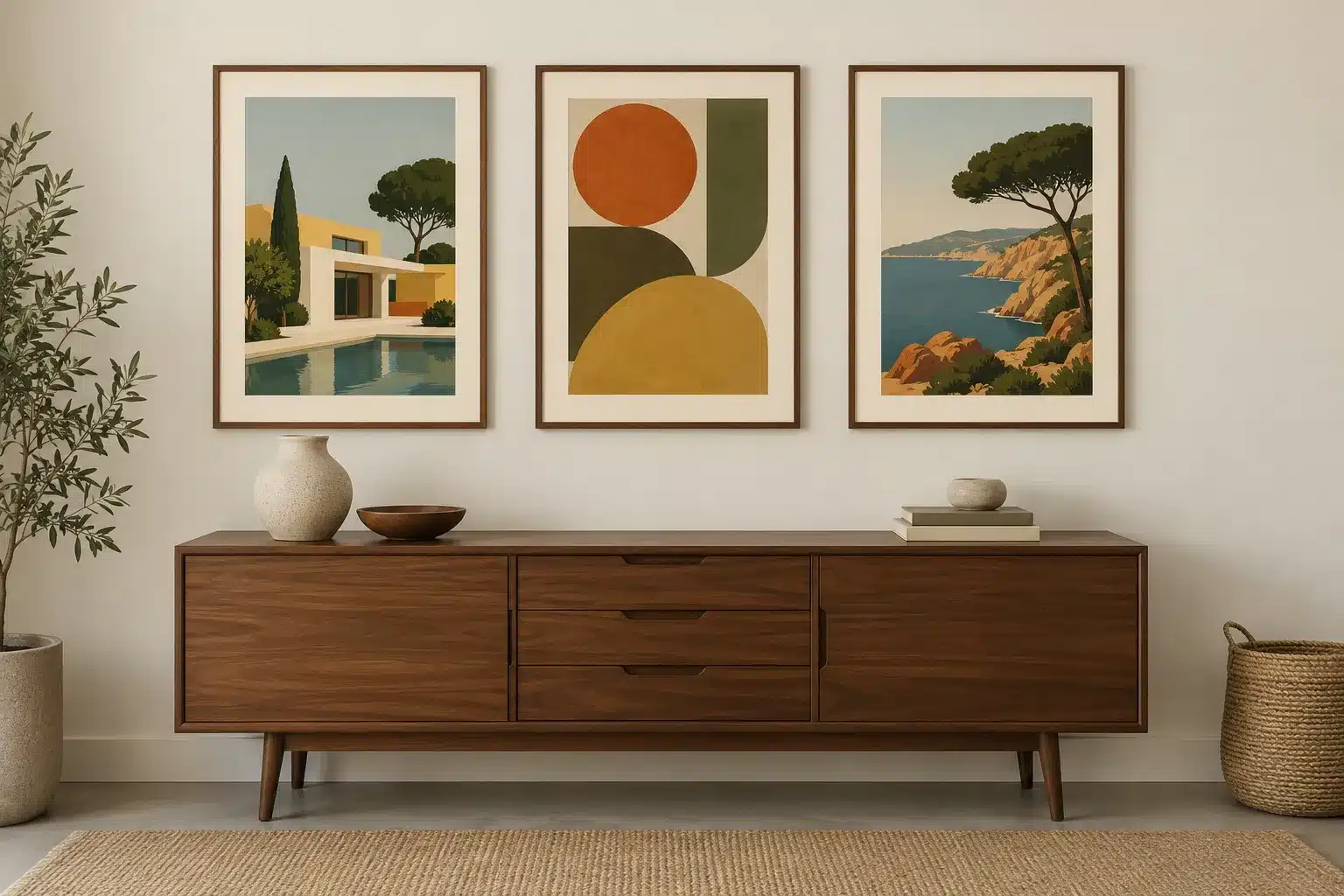 Décorer avec une affiche galerie d’art : style mid-century