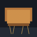 Illustration d’une chaise design en bois avec piètement métallique