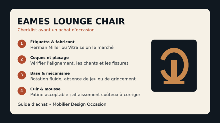 Eames Lounge Chair d’occasion : reconnaître l’originale et acheter au bon prix