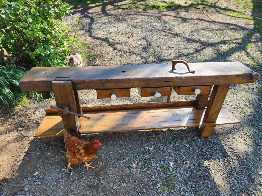 Ancien établi de menuisier