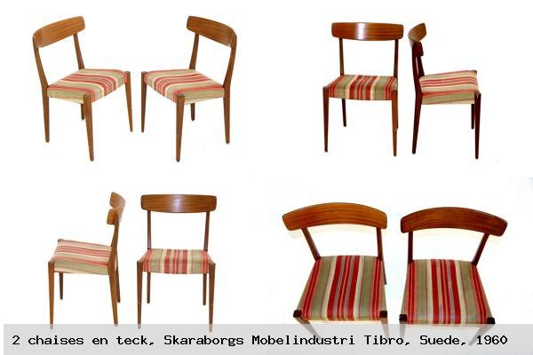 2 chaises en teck skaraborgs mobelindustri tibro suede 1960