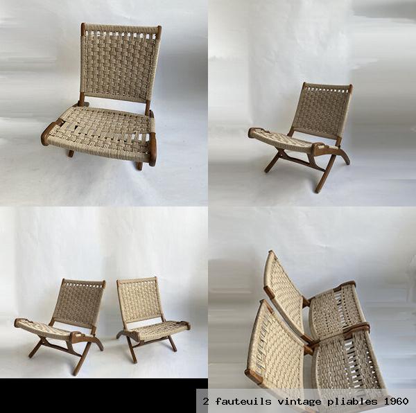 2 fauteuils vintage pliables 1960