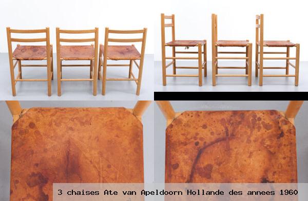 3 chaises ate van apeldoorn hollande des annees 1960