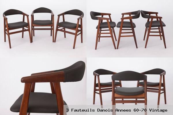 3 fauteuils danois annees 60 70 vintage