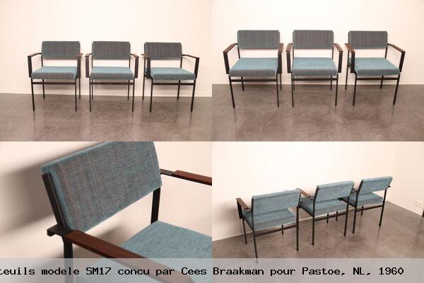 3 fauteuils modele sm17 concu par cees braakman pour pastoe nl 1960
