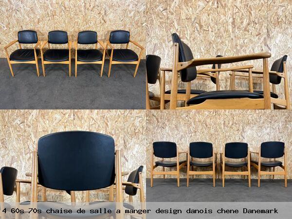 4 60s 70s chaise de salle a manger design danois chene danemark