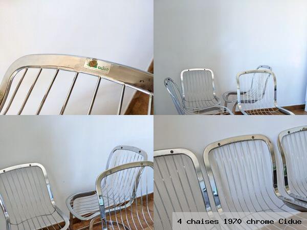 4 chaises 1970 chrome cidue