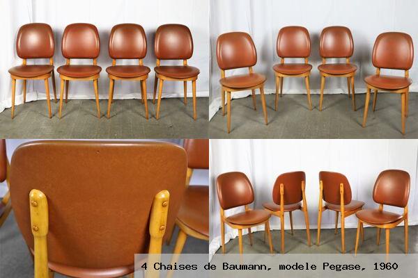 4 chaises de baumann modele pegase 1960