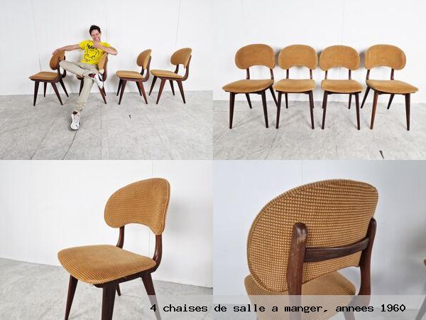 4 chaises de salle a manger annees 1960