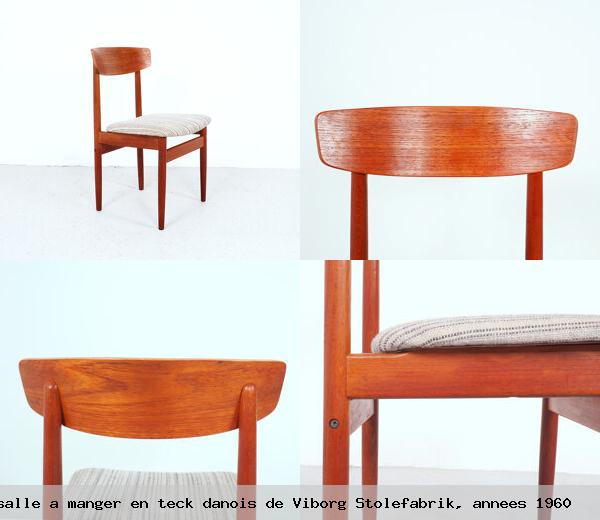 4 chaises salle a manger en teck danois viborg stolefabrik annees 1960