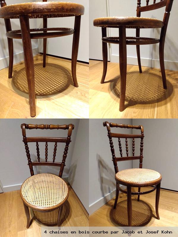4 chaises en bois courbe par jacob et josef kohn
