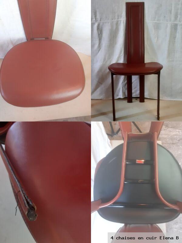 4 chaises en cuir elena b