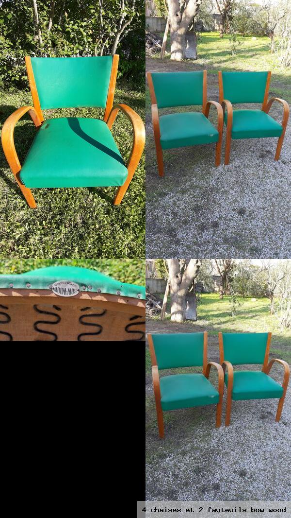 4 chaises et 2 fauteuils bow wood