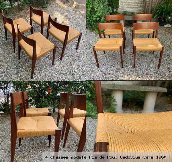 4 chaises modele pia de poul cadovius vers 1960
