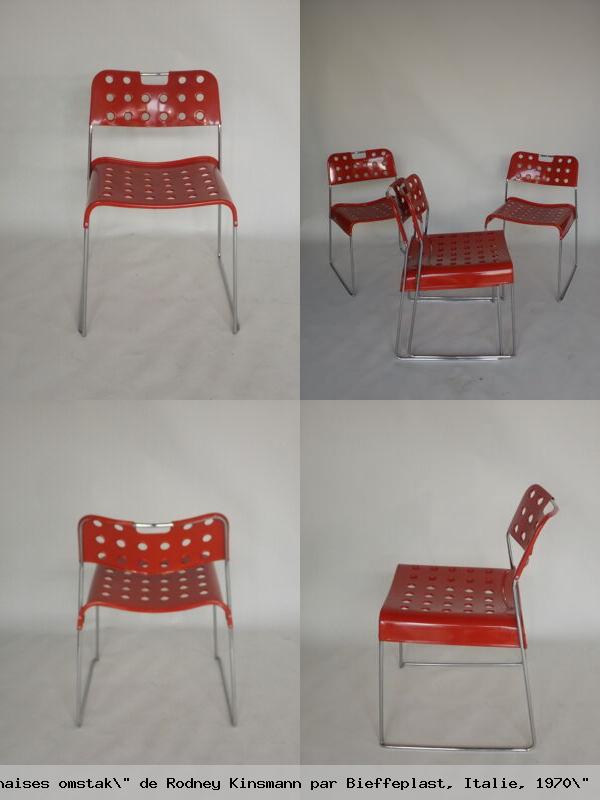 4 chaises omstak de rodney kinsmann par bieffeplast italie 1970 