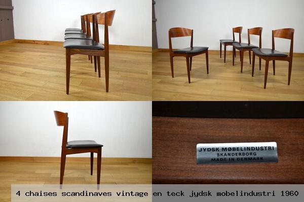 4 chaises scandinaves vintage en teck jydsk mobelindustri 1960
