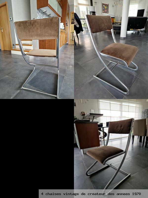 4 chaises vintage de createur des annees 1970