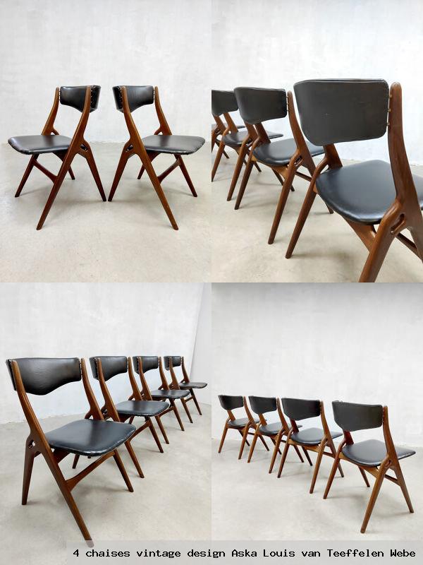 4 chaises vintage design aska louis van teeffelen webe
