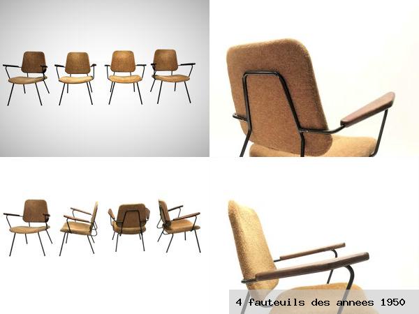 4 fauteuils des annees 1950