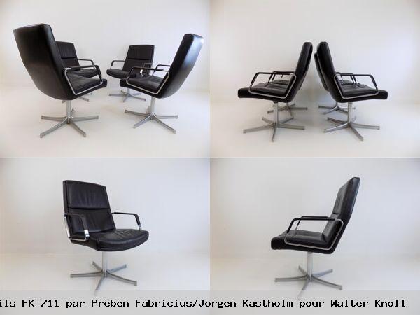 4 fauteuils fk 711 par preben fabricius jorgen kastholm pour walter knoll