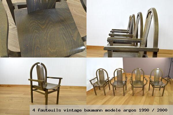 4 fauteuils vintage baumann modele argos 1990 2000