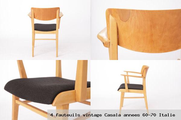 4 fauteuils vintage casala annees 60 70 italie