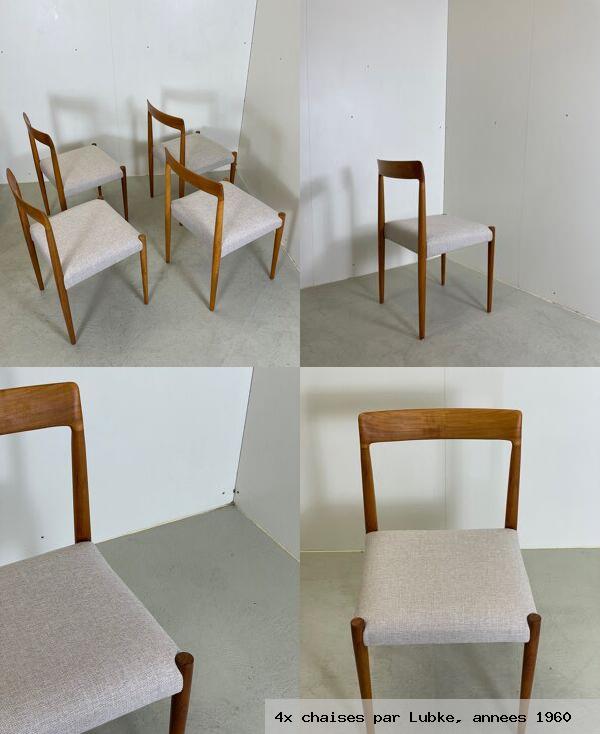 4x chaises par lubke annees 1960