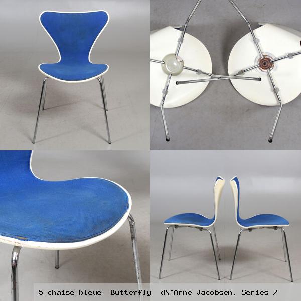 5 chaise bleue butterfly d arne jacobsen series 7