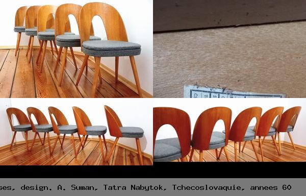 5 chaises design a suman tatra nabytok tchecoslovaquie annees 60