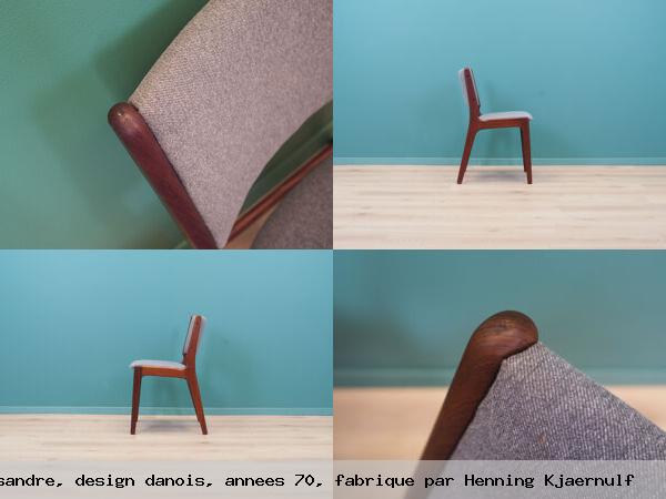 5 chaises en palissandre design danois annees 70 fabrique par henning kjaernulf