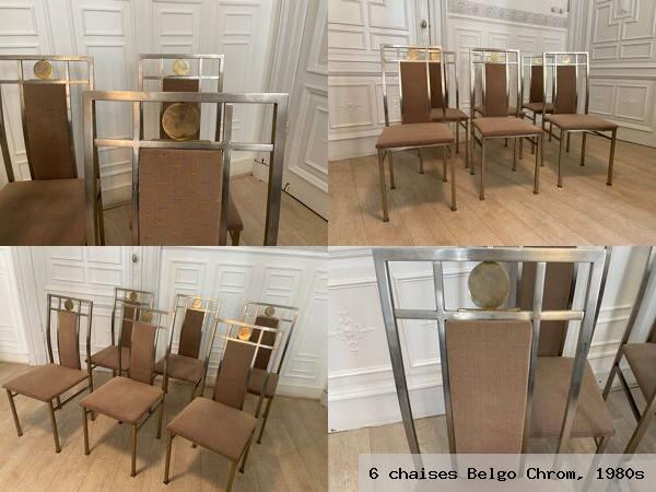 6 chaises belgo chrom 1980s