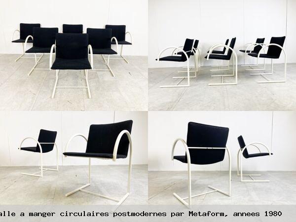 6 chaises de salle a manger circulaires postmodernes par metaform annees 1980
