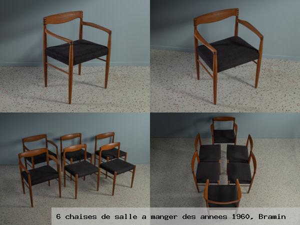 6 chaises de salle a manger des annees 1960 bramin