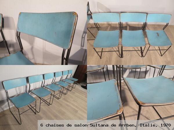 6 chaises salon sultana arrben italie 1970