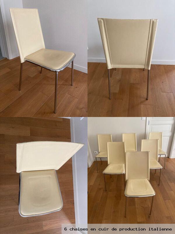 6 chaises en cuir de production italienne