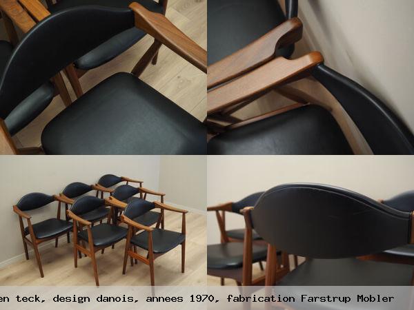 6 chaises en teck design danois annees 1970 fabrication farstrup mobler