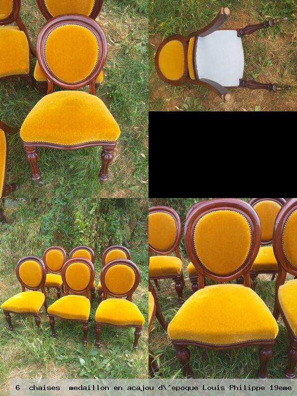 6 chaises medaillon en acajou d epoque louis philippe 19eme